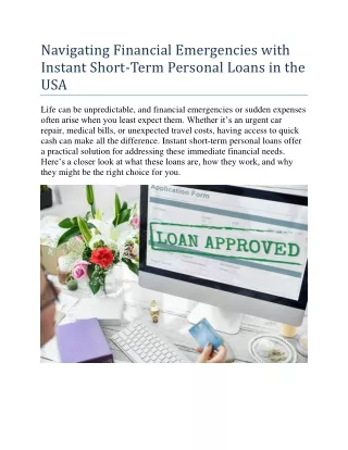 Navigating Financial Emergencies with Instant Short-Term Personal Loans