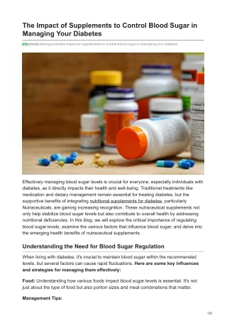 the impact of supplements to control blood sugar