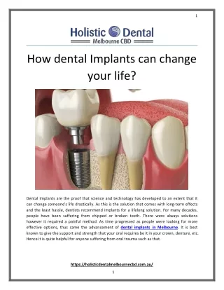 How dental Implants can change your life?