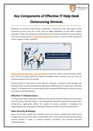 Key Components of Effective IT Help Desk Outsourcing Services