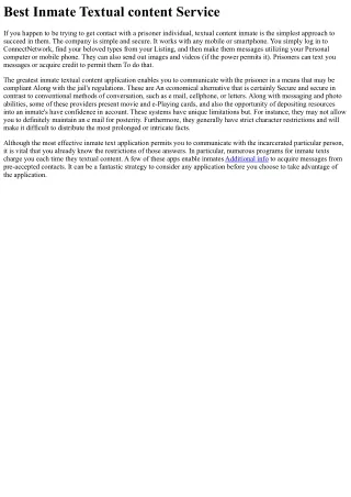 best inmate textual content service