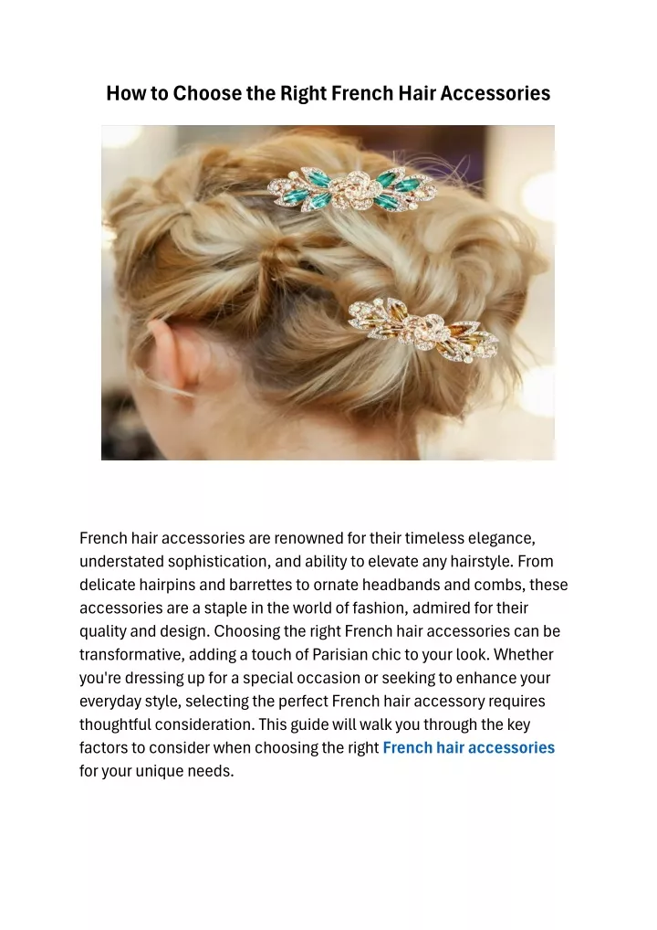 how to choose the right french hair accessories