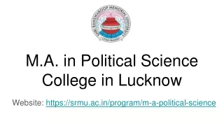 M.A. in Political Science College in Lucknow