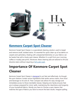 kenmore carpet spot cleaner