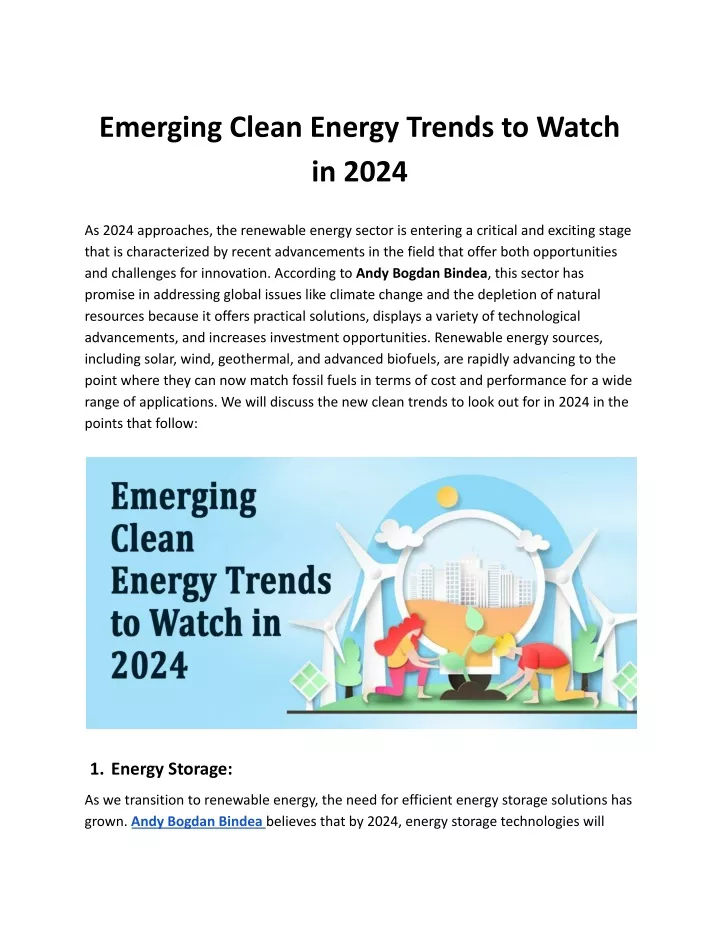 emerging clean energy trends to watch in 2024