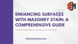 enhancing surfaces with masonry stain