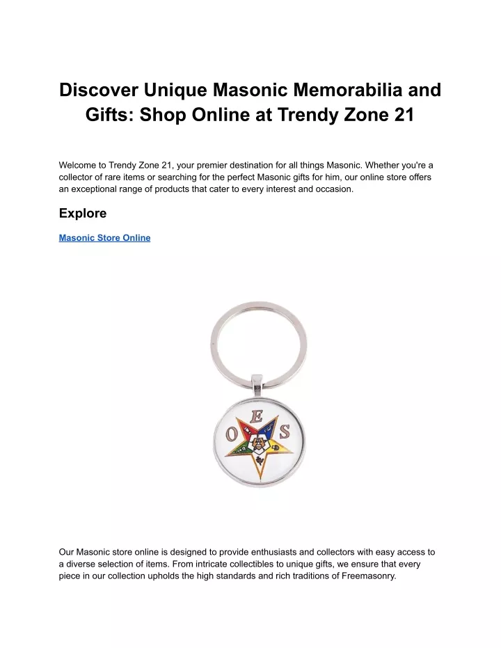 discover unique masonic memorabilia and gifts