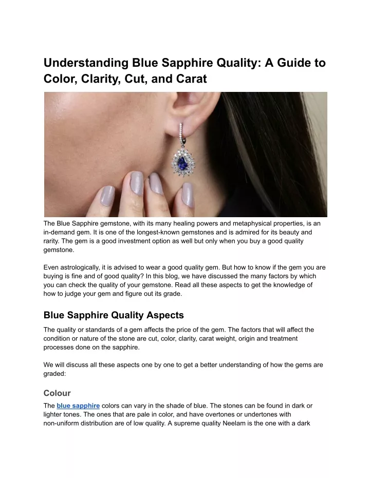 understanding blue sapphire quality a guide