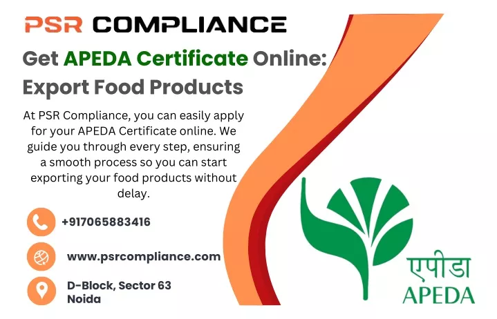 get apeda certificate online export food products