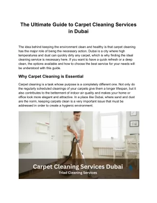 Carpet Cleaning Services Dubai