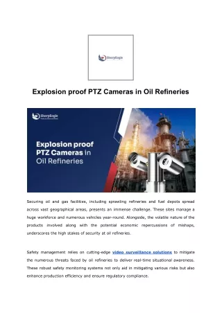 Explosion proof PTZ Cameras in Oil Refineries