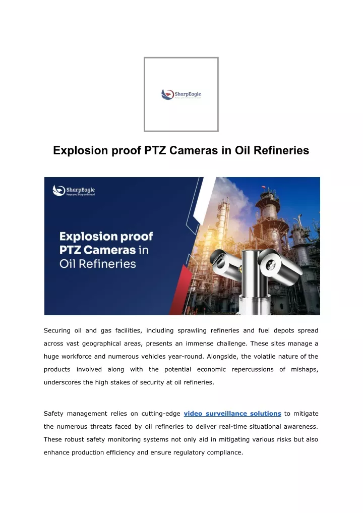 explosion proof ptz cameras in oil refineries