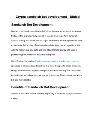 Crypto Sandwich bot development