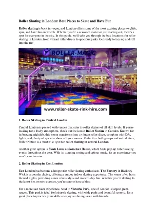 roller skating in london best places to skate