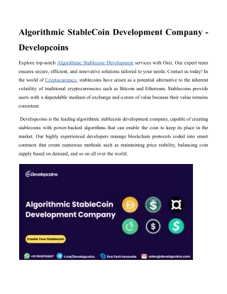 algorithmic stablecoin development company
