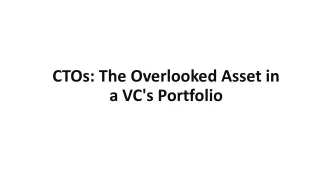 ctos the overlooked asset in a vc s portfolio