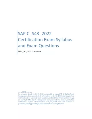 SAP C_S43_2022 Certification Exam Syllabus and Exam Questions