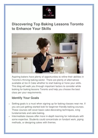 Discovering Top Baking Lessons Toronto to Enhance Your Skills