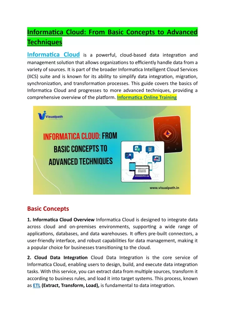 informatica cloud from basic concepts to advanced