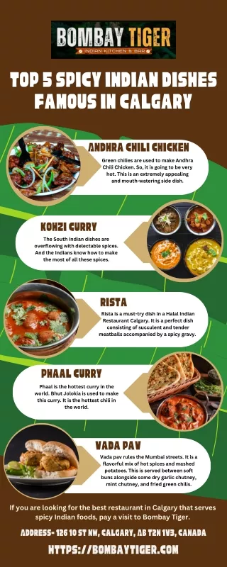 Top 5 spicy Indian dishes famous in Calgary