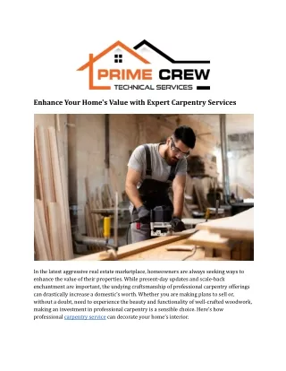 Enhance Your Home's Value with Expert Carpentry Services