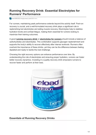 running recovery drink essential electrolytes