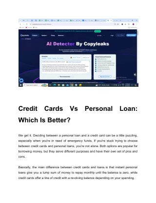 Credit Cards Vs Personal Loan_ Which Is Best