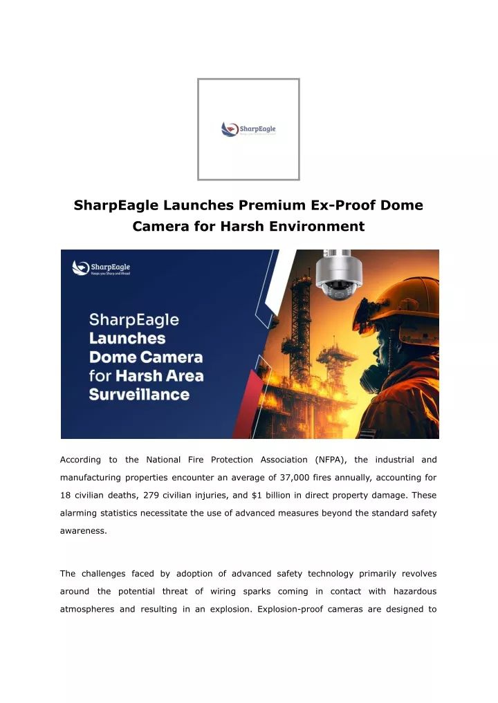 sharpeagle launches premium ex proof dome camera