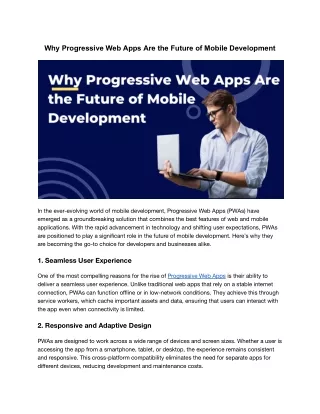 Why Progressive Web Apps Are the Future of Mobile Development