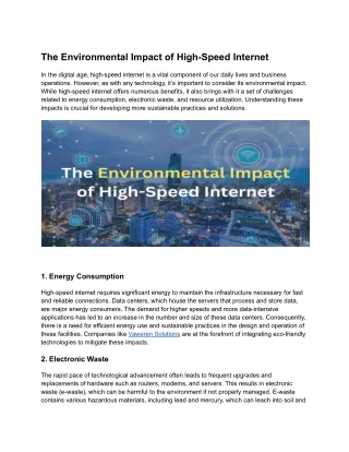the environmental impact of high speed internet