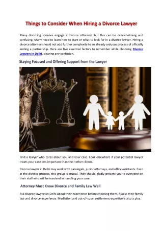 Things to Consider When Hiring a Divorce Lawyer