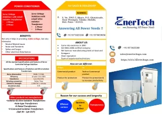 Enhance Power Efficiency with a Servo Stabilizer