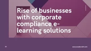 Rise of businesses with corporate compliance e-learning solutions