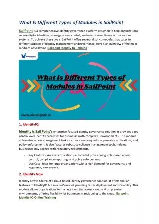 what is different types of modules in sailpoint