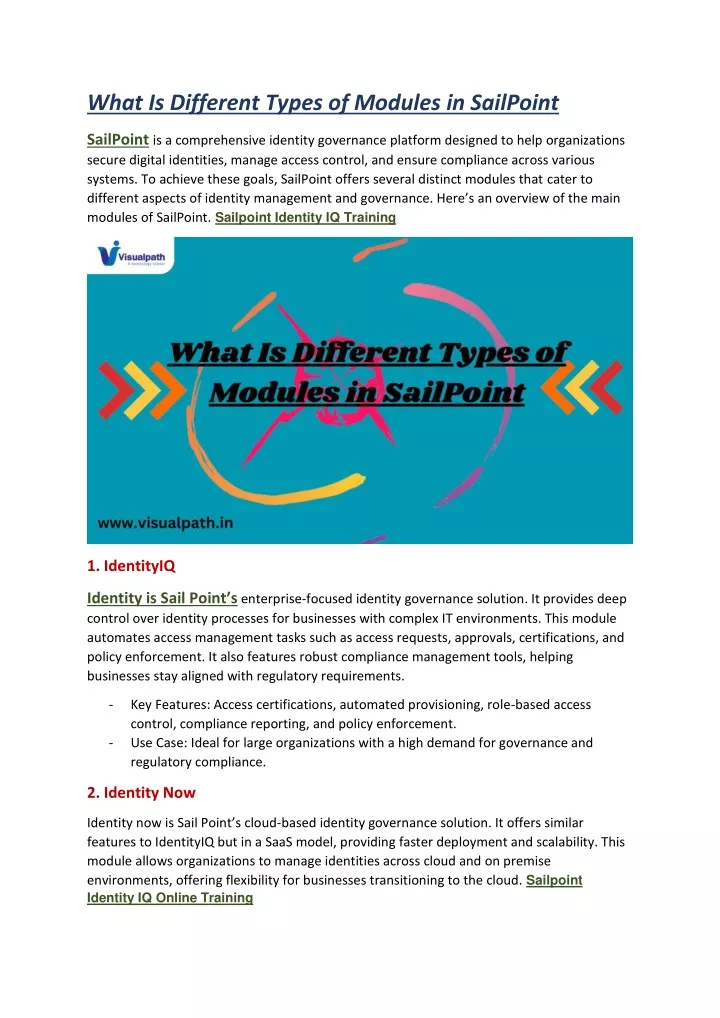 what is different types of modules in sailpoint