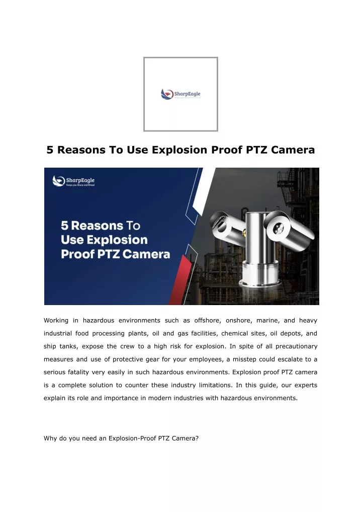 5 reasons to use explosion proof ptz camera