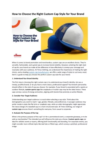 how to choose the right custom cap style for your