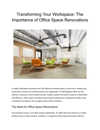 Transforming Your Workspace_ The Importance of Office Space Renovations