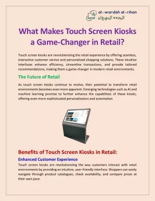 What Makes Touch Screen Kiosks a Game changer in Retail?