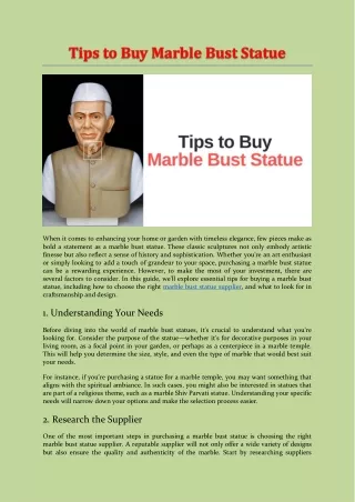 Tips to Buy Marble Bust Statue