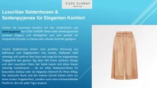 Luxuriöse Seidenhosen & Seidenpyjamas für Eleganten Komfort