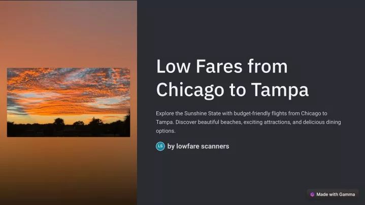 low fares from chicago to tampa