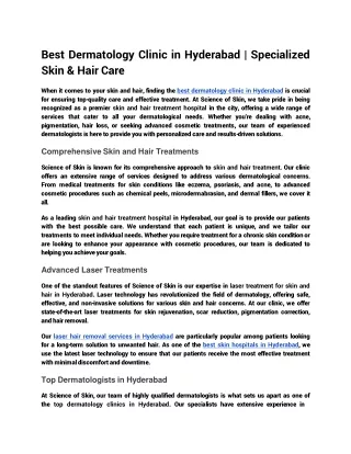 Best Dermatology Clinic in Hyderabad _ Specialized Skin & Hair Care.docx