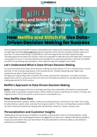 How Netflix and Stitch Fix Use Data-Driven Decision Making for Success
