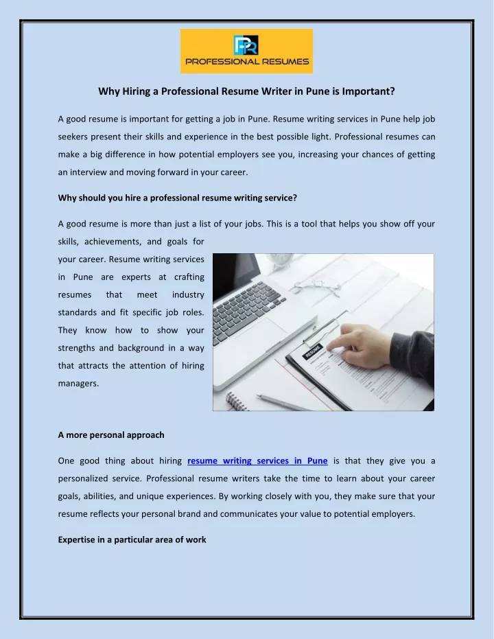 why hiring a professional resume writer in pune