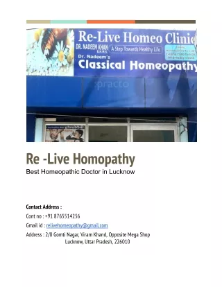 Best Homeopathic Doctor in Lucknow