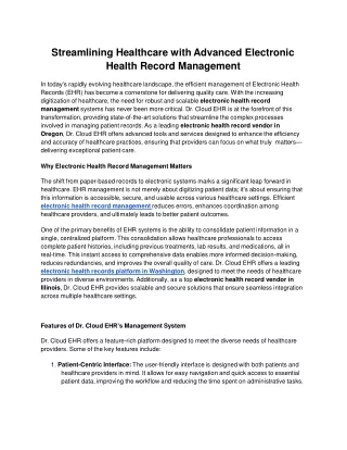 streamlining healthcare with advanced electronic