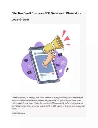 Effective Small Business SEO Services in Chennai for Local Growth