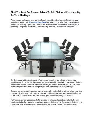 Find The Best Conference Tables To Add Flair And Functionality To Your Meetings