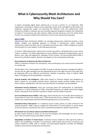 what is cybersecurity mesh architecture
